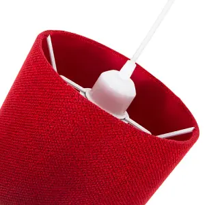 Modern Red Linen Fabric Small 8 Drum Lamp Shade with Matching Cotton Lining