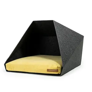 Polyester Pet Bed Dark Grey/Yellow