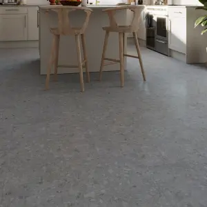 GoodHome Italo Ceppo di Grey Stone effect Textured Click vinyl Tile, 2.4m²