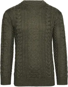 House Of Bruar Men's Aran Crew Neck