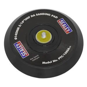 Sealey 145mm DA Backing Pad For Stick-On Discs 5/16" UNF Black PTC/150SA