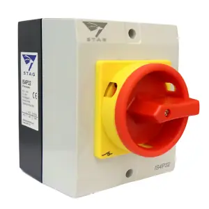 Stag IS4P32 Enclosed Rotary Isolator Switch IP65 4 Pole - 32 Amp