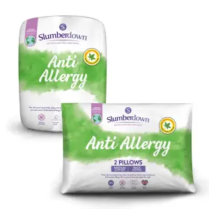 Slumberdown Anti Allergy Duvet, 2 Medium Pillows, 4.5 Tog, Super king