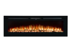 Adam Orlando Inset / Wall Mounted Electric Fire, 60 Inch