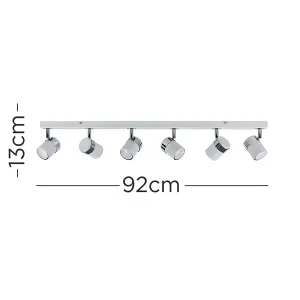 ValueLights Rosie White Ceiling Bar Spotlight and GU10 Spotlight LED 5W Warm White 3000K Bulbs