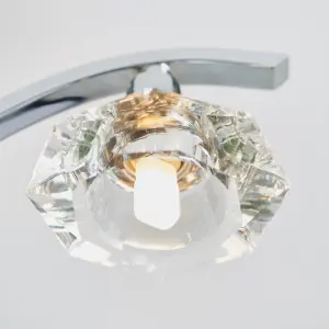 Anson Lighting Rayan Chrome and Clear Crystal 5 Light Semi Flush Ceiling Fitting