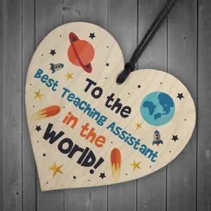 Best Teaching Assistant In The World Gift Wood Heart Thank You Gift Leaving Gift