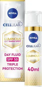 NIVEA Cellular Luminous 630 Anti Dark-Spot Day Moisturiser SPF 50 (40Ml), Hydrating Fluid Protects From Dark-Spot Darkening And Photoageing For