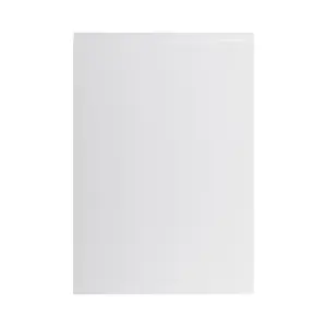 GoodHome Garcinia Integrated handle Gloss light grey Tall appliance Cabinet door (W)600mm (H)723mm (T)19mm