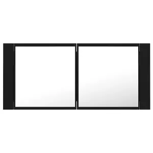 Berkfield LED Bathroom Mirror Cabinet Black 100x12x45 cm