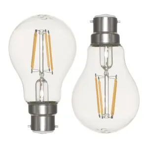 Litecraft B22 6W Pack of 2 Warm White Vintage Filament LED Light Bulb