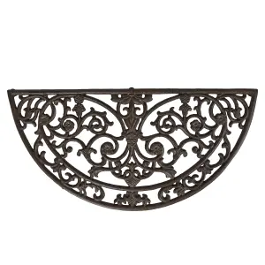 Antique Brown Cast Iron Crescent Outdoor Garden Doormat