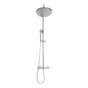 Thermostatic Shower, Basin Tap & Bath Filler Including Basin Waste Solid Brass - Chrome