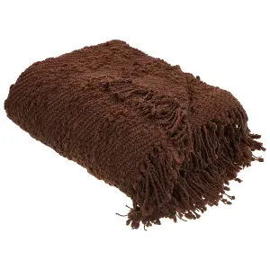 Blanket VELLA Cotton 200 x 220 cm Brown