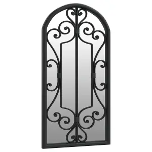 Berkfield Garden Mirror Black 70x30 cm Iron for Outdoor Use