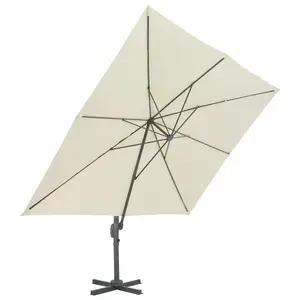 Berkfield Cantilever Umbrella with Aluminium Pole 400x300 cm Sand