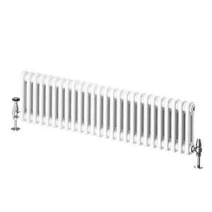 Braxton White Double Horizontal Column Radiator - 400x1190mm