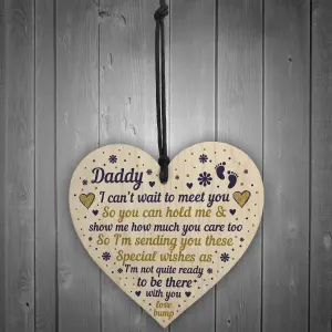 Red Ocean Daddy To Be Gifts From Bump Baby Shower Gift Daddy To Be Birthday Card Wooden Heart Plaque