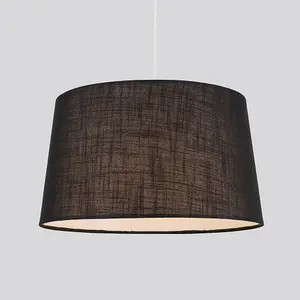 ValueLights Doretta Black Ceiling Pendant Shade and B22 GLS LED 10W Warm White 3000K Bulb