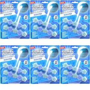 Max Flush 5 Ocean Spray Toilet Rim Block Cleaner (Twin Pack) (Pack of 6)