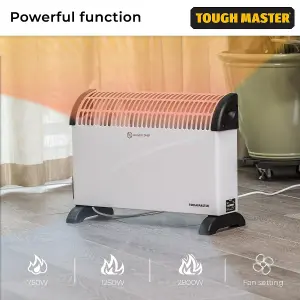 TOUGH MASTER TM-CH203 Electric Convector Heater 2000W Portable Thermostat Fan Timer