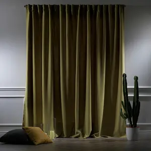 Extra Long & Extra Wide Decorative Curtain Single Panel Olive Green / 280cm Width x 500cm Drop