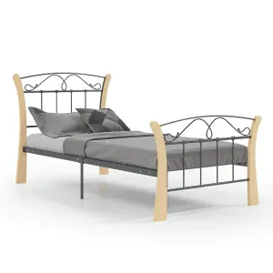 Berkfield Bed Frame Black Metal 90x200 cm