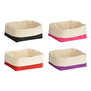 Red And Cream Folded Design Small Bread Basket