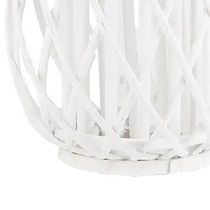 Wooden Candle Lantern 40 cm White MAURITIUS