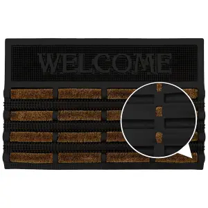 JVL Nimbus Rubber Coir Scraper Tuffscrape Doormat, 40x60cm, Welcome