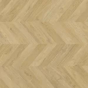 GoodHome Leyton Natural Chevron Wood effect Laminate Flooring, 1.72m²