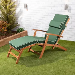 Alfresia Green Steamer Deck Chair Garden Cushion