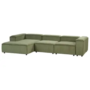 Right-Hand Corner Sofa ARDAL Green Corduroy Right Hand