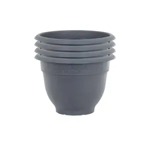 Wham Pack 4 Bell Pot 28cm Round Plastic Planter Slate