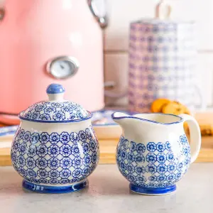 Nicola Spring - Hand-Printed Milk Jugs - 300ml - Navy - Pack of 3