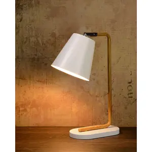 Lucide Cona Scandinavian Table Lamp - 1xE14 - White