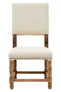 Modern Oak Burn Whitewash Linen Dining Chair, Sturdy Modern Dining Chair For Kitchen, Rustic Modern Chair