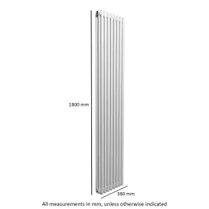 Nes Home 1800 X 380 mm Triple Column White Traditional Radiator