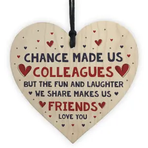 Red Ocean Colleague Fun And Laughter Wooden Heart Leaving Gift For Colleague Work Gift