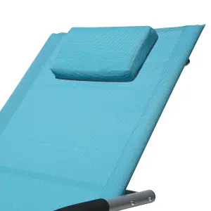 Sun Lounger Metal Turquoise CARANO