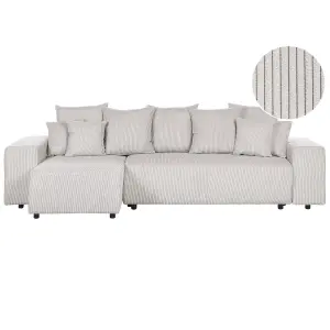 Corner Sofa LUSPA Light Beige Corduroy Right Hand