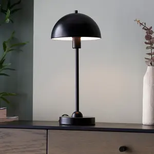 Luminosa Saroma Complete Table Lamp, Matt Black Paint