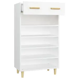 Berkfield Shoe Cabinet White 60x35x105 cm Engineered Wood