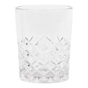 Set of 2 Vintage Luxury Style Diamond Cut Drinking Short Tumbler Glasses