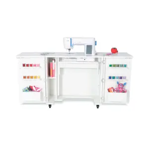 Bandicoot Fold-away Sewing Cabinet with Drawers in Ash White