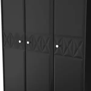 San Jose Ready assembled Contemporary Black Tall Triple Wardrobe (H)1960mm (W)1108mm (D)530mm