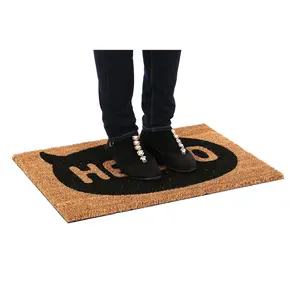 Interiors by Premier Black / Natural Hello Doormat