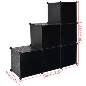 Berkfield Storage Cube Organiser with 6 Compartments Black