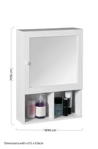 Maison by Premier Port White Wood Mirrored Cabinet