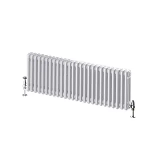 Braxton White Triple Horizontal Column Radiator - 400x1190mm